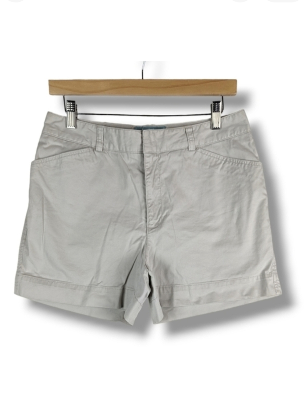 Eddie Bauer Mercer Fit Khaki Chino Shorts 8‎ Tan Flat Front Short Neutral 4"